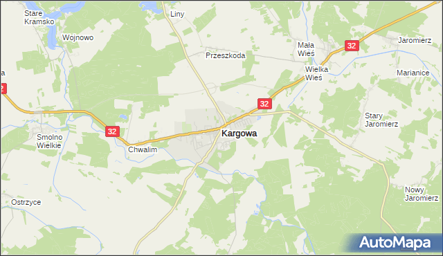 mapa Kargowa, Kargowa na mapie Targeo