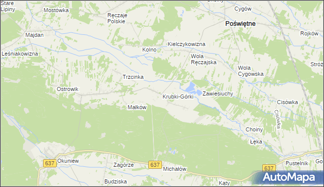 mapa Krubki-Górki, Krubki-Górki na mapie Targeo