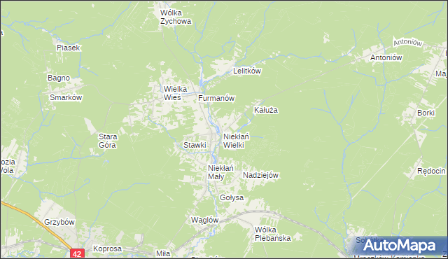 mapa Niekłań Wielki, Niekłań Wielki na mapie Targeo