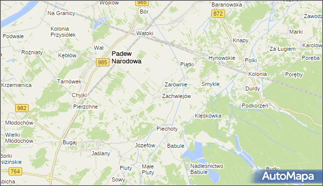 mapa Zachwiejów, Zachwiejów na mapie Targeo