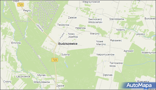 mapa Adamów gmina Budziszewice, Adamów gmina Budziszewice na mapie Targeo