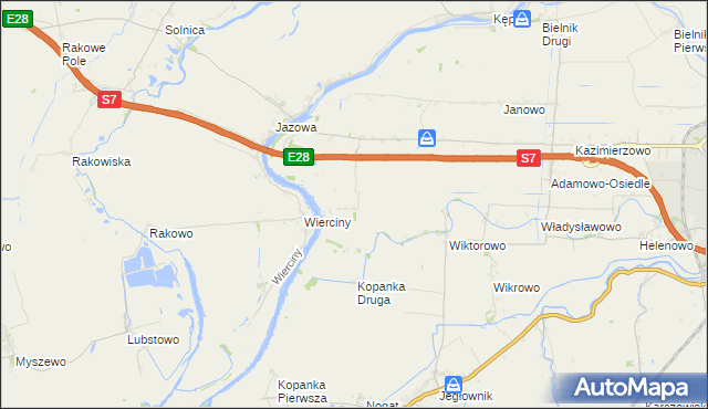 mapa Adamowo gmina Elbląg, Adamowo gmina Elbląg na mapie Targeo