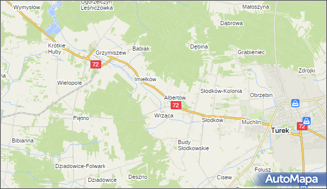 mapa Albertów gmina Turek, Albertów gmina Turek na mapie Targeo