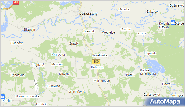 mapa Anielówka gmina Michów, Anielówka gmina Michów na mapie Targeo