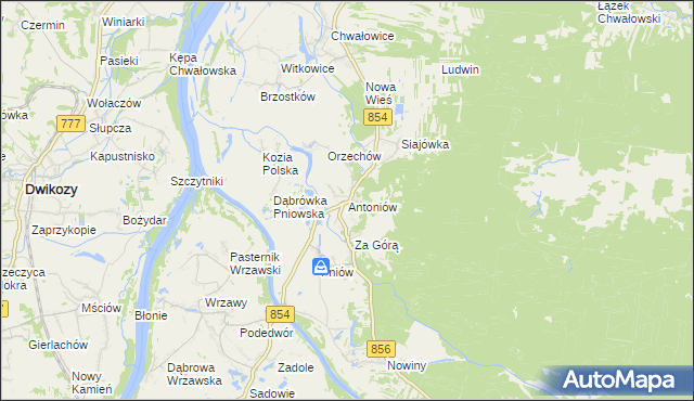 mapa Antoniów gmina Radomyśl nad Sanem, Antoniów gmina Radomyśl nad Sanem na mapie Targeo