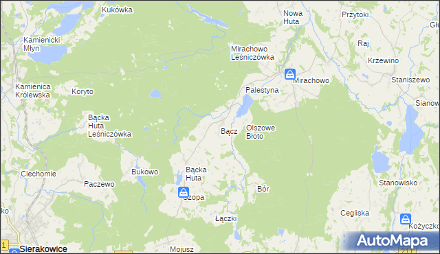 mapa Bącz, Bącz na mapie Targeo