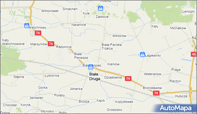 mapa Biała-Parcela, Biała-Parcela na mapie Targeo