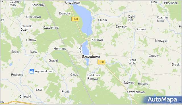 mapa Blizno gmina Szczutowo, Blizno gmina Szczutowo na mapie Targeo