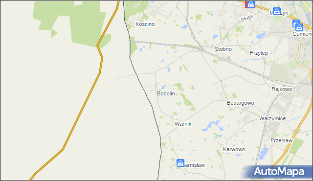 mapa Bobolin gmina Kołbaskowo, Bobolin gmina Kołbaskowo na mapie Targeo