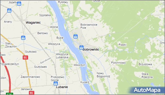 mapa Bobrowniki powiat lipnowski, Bobrowniki powiat lipnowski na mapie Targeo