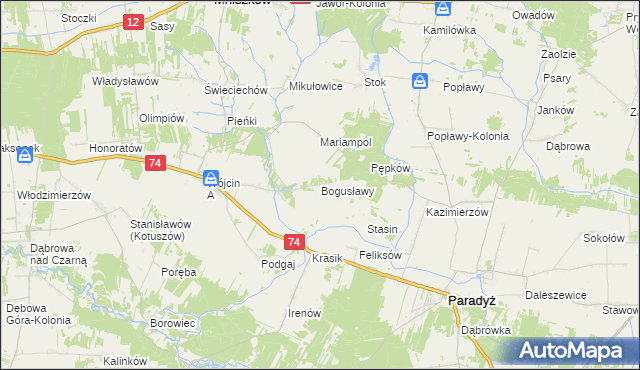 mapa Bogusławy, Bogusławy na mapie Targeo