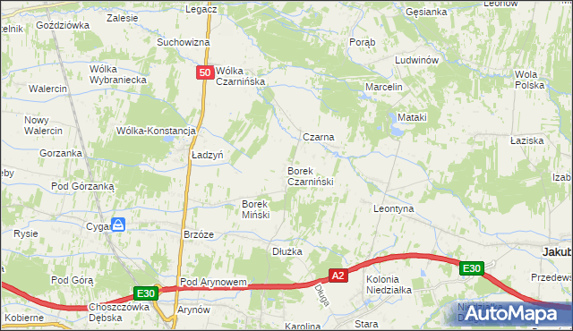 mapa Borek Czarniński, Borek Czarniński na mapie Targeo