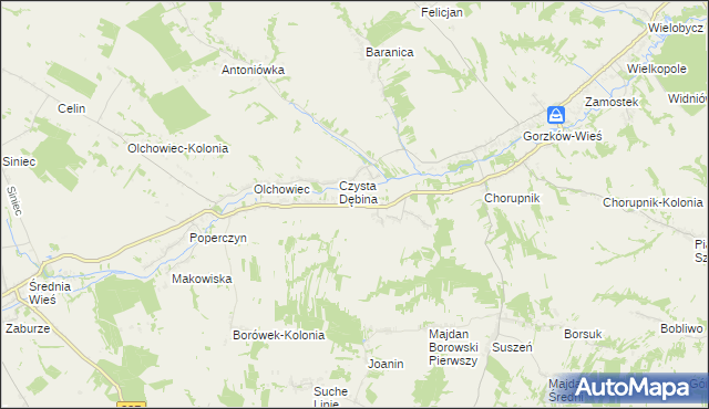 mapa Borów gmina Gorzków, Borów gmina Gorzków na mapie Targeo