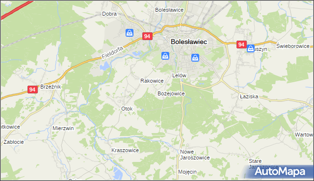 mapa Bożejowice, Bożejowice na mapie Targeo