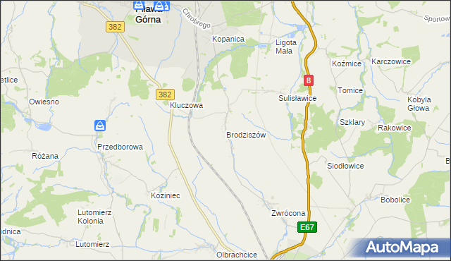 mapa Brodziszów, Brodziszów na mapie Targeo