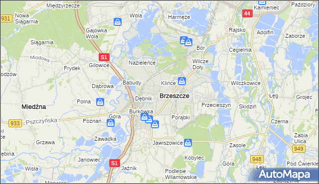 mapa Brzeszcze, Brzeszcze na mapie Targeo