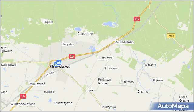 mapa Buczkowo gmina Gniewkowo, Buczkowo gmina Gniewkowo na mapie Targeo