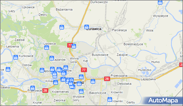 mapa Buszkowice gmina Żurawica, Buszkowice gmina Żurawica na mapie Targeo