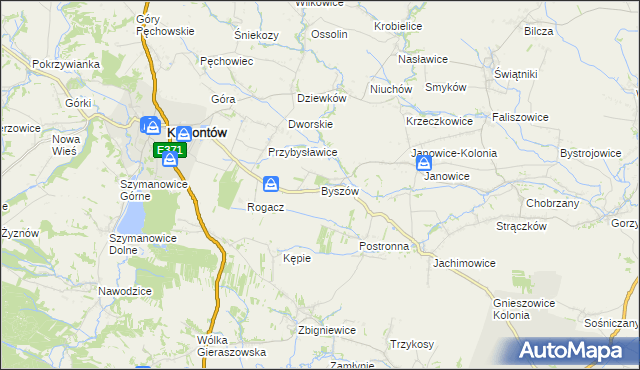 mapa Byszów, Byszów na mapie Targeo