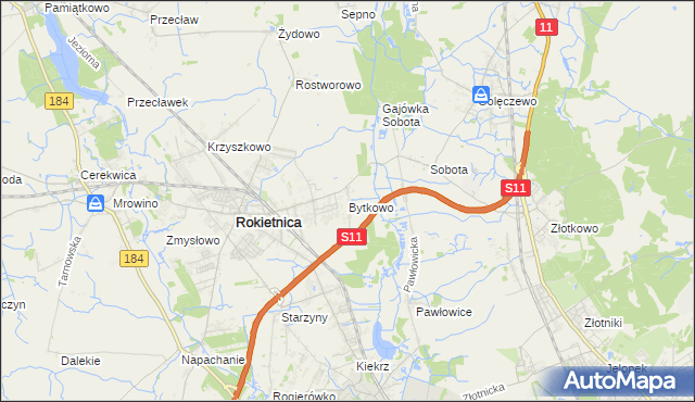 mapa Bytkowo, Bytkowo na mapie Targeo