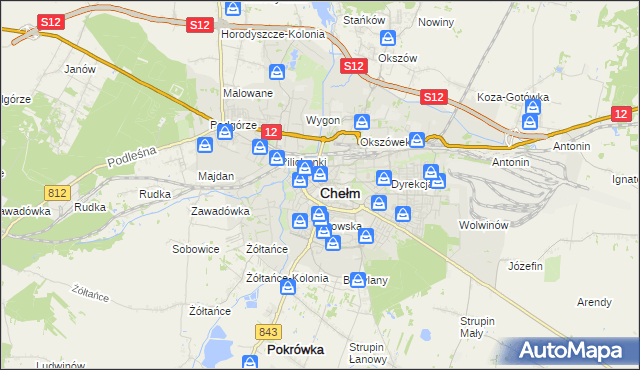 mapa Chełma, Chełm na mapie Targeo
