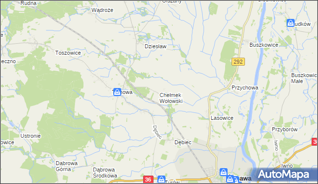 mapa Chełmek Wołowski, Chełmek Wołowski na mapie Targeo