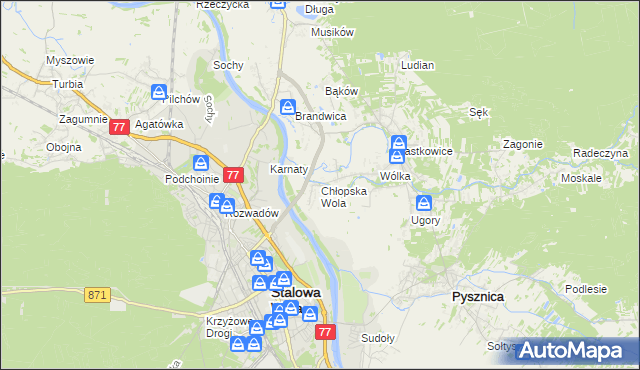 mapa Chłopska Wola, Chłopska Wola na mapie Targeo