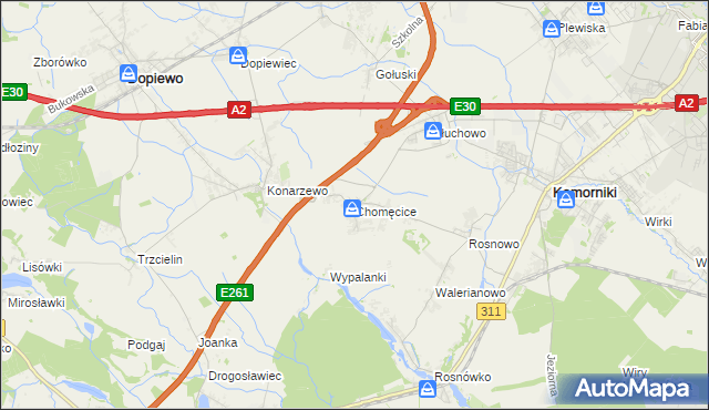 mapa Chomęcice, Chomęcice na mapie Targeo