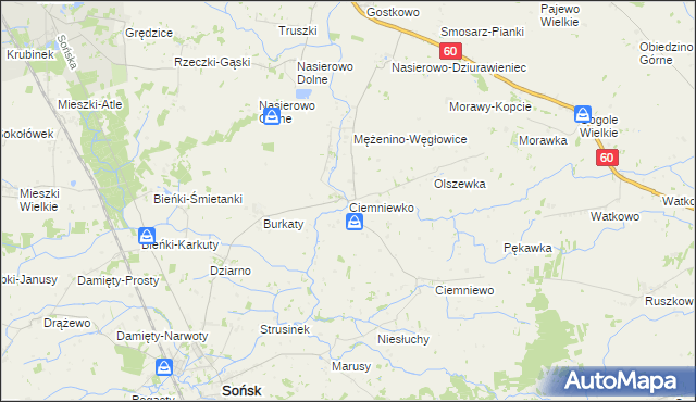 mapa Ciemniewko, Ciemniewko na mapie Targeo