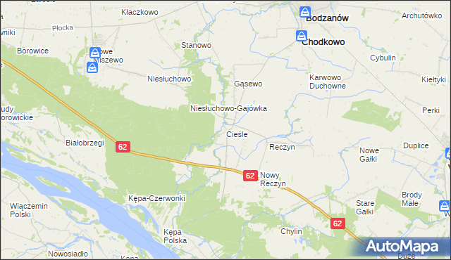 mapa Cieśle gmina Bodzanów, Cieśle gmina Bodzanów na mapie Targeo