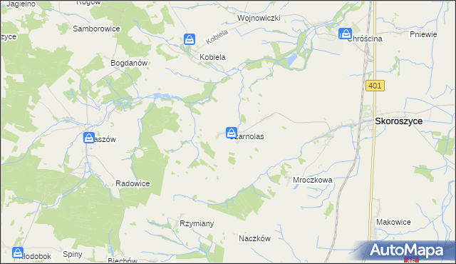 mapa Czarnolas gmina Skoroszyce, Czarnolas gmina Skoroszyce na mapie Targeo