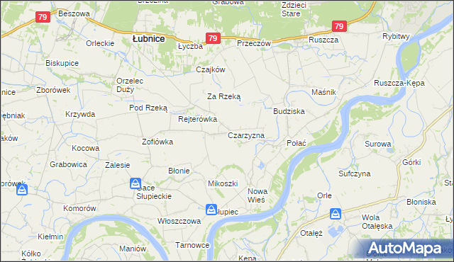 mapa Czarzyzna, Czarzyzna na mapie Targeo