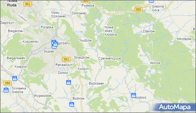 mapa Czerwieńczyce, Czerwieńczyce na mapie Targeo