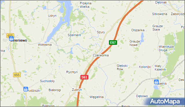 mapa Czerwonka gmina Szypliszki, Czerwonka gmina Szypliszki na mapie Targeo