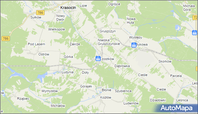 mapa Czostków gmina Krasocin, Czostków gmina Krasocin na mapie Targeo