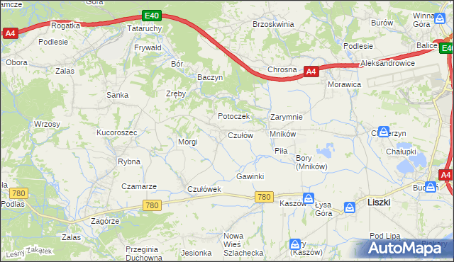 mapa Czułów, Czułów na mapie Targeo