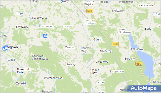 mapa Czumsk Mały, Czumsk Mały na mapie Targeo