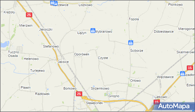 mapa Czyste gmina Inowrocław, Czyste gmina Inowrocław na mapie Targeo