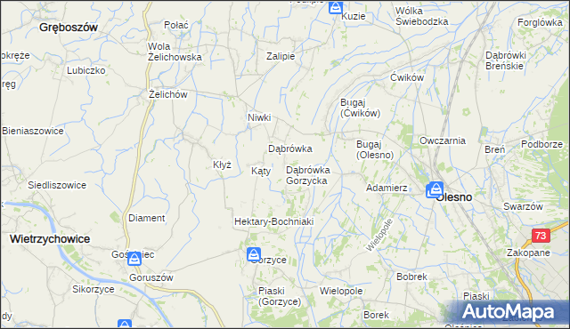 mapa Dąbrówka Gorzycka, Dąbrówka Gorzycka na mapie Targeo