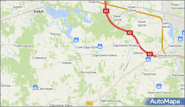 mapa Dąbrówka-Niwka, Dąbrówka-Niwka na mapie Targeo