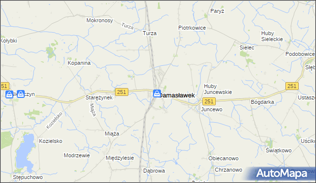 mapa Damasławek, Damasławek na mapie Targeo