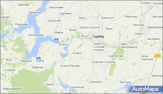 mapa Dębianki gmina Topólka, Dębianki gmina Topólka na mapie Targeo