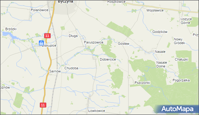 mapa Dobiercice, Dobiercice na mapie Targeo