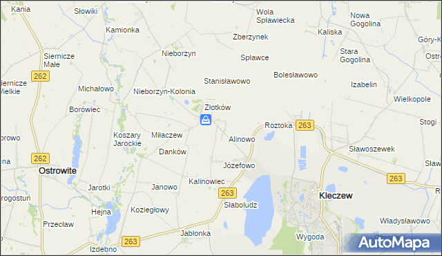 mapa Dobromyśl gmina Kleczew, Dobromyśl gmina Kleczew na mapie Targeo