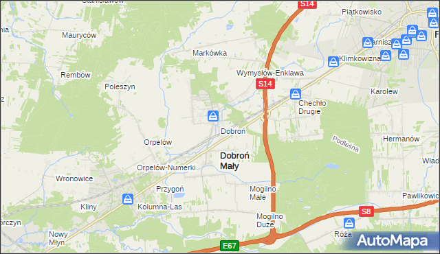 mapa Dobroń, Dobroń na mapie Targeo