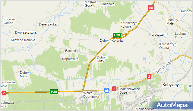mapa Dobryń Duży, Dobryń Duży na mapie Targeo