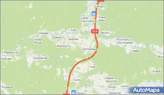 mapa Domostawa, Domostawa na mapie Targeo