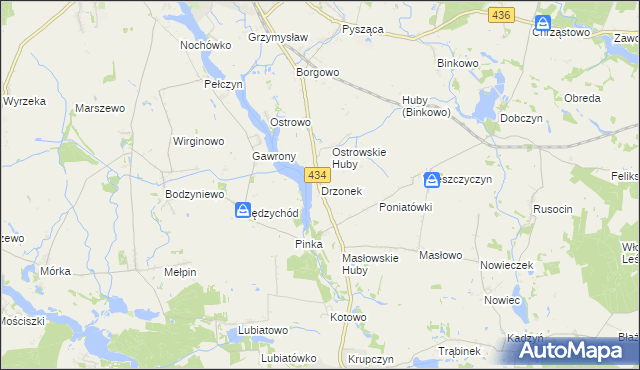 mapa Drzonek, Drzonek na mapie Targeo