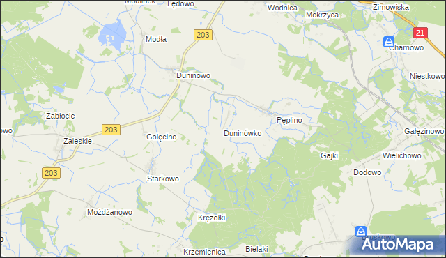 mapa Duninówko, Duninówko na mapie Targeo