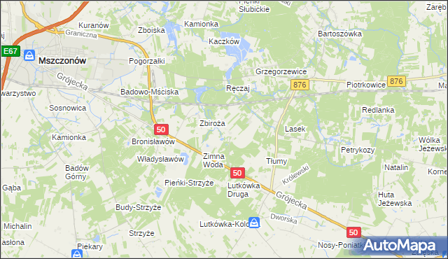 mapa Dwórzno gmina Mszczonów, Dwórzno gmina Mszczonów na mapie Targeo